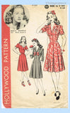 Hollywood Starlet 1127: 1940s Misses WWII Dress Sz 32 B Vintage Sewing Pattern
