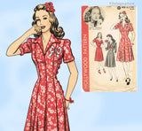 Hollywood Starlet 1127: 1940s Misses WWII Dress Sz 32 B Vintage Sewing Pattern