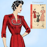 1940s Vintage Hollywood Sewing Pattern 1161 Uncut Misses WWII Dress Sz 44 Bust