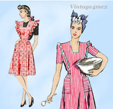 1940s Vintage Hollywood Sewing Pattern 1210 Misses WWII Pinafore Dress Sz 38 B