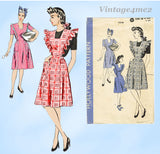 1940s Vintage Hollywood Sewing Pattern 1210 Misses WWII Pinafore Dress Sz 38 B