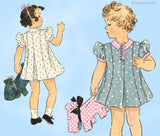 Hollywood 1292: 1930s Baby Girls Dress & Scottie Dog Toy Sz 1 Vintage Sewing Pattern