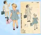 Hollywood 1292: 1930s Baby Girls Dress & Scottie Dog Toy Sz 1 Vintage Sewing Pattern