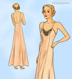 Hollywood 1325: 1930s Easy Plus Size Womens Slip Sz 42 B Vintage Sewing Pattern