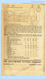Hollywood 1387: 1930s Uncut Misses Dress & Cape 38 B Vintage Sewing Pattern
