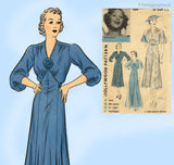 Hollywood 1389: 1930s Plus Size Womens Evening Gown 50 Bust Vintage Sewing Pattern