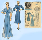 Hollywood 1389: 1930s Plus Size Womens Evening Gown 50 Bust Vintage Sewing Pattern