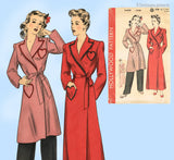 1940s Vintage Hollywood Sewing Pattern 1416 Uncut Misses Housecoat Sz 32 Bust