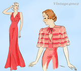 Hollywood Starlet 1416: 1930s Glamorous Misses Nightgown 34B Vintage Sewing Pattern