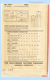 1940s Vintage Hollywood Sewing Pattern 1416 Uncut Misses Housecoat Sz 32 Bust