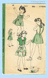 Original circa 1945 Hollywood Pattern No. 1612 - Child's Sun-Back Dress and Bolero