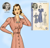 Hollywood 1617: 1930s Womens Dress or Gown Size 36 B Vintage Sewing Pattern