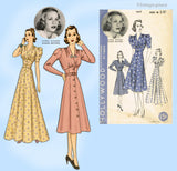 Hollywood 1617: 1930s Womens Dress or Gown Size 36 B Vintage Sewing Pattern