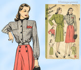 Hollywood 1659: 1940s Uncut WWII Battle Jacket & Skirt 30B Vintage Sewing Pattern