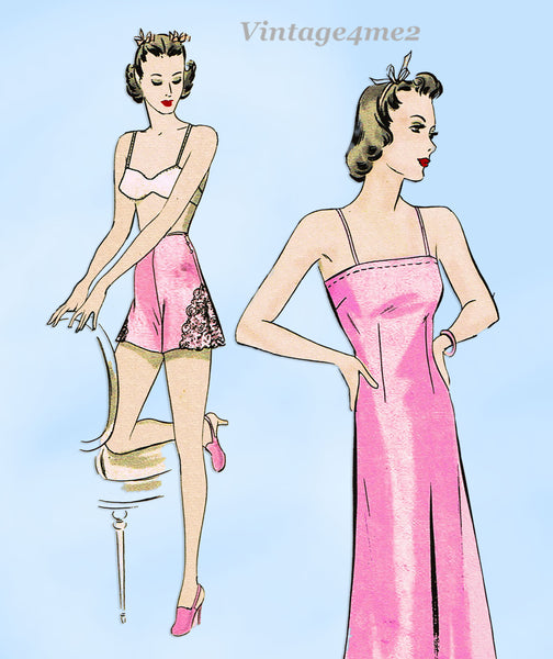 Hollywood Starlet 1693: 1930s Uncut Misses Slip & Panties 42B Vintage Sewing Pattern