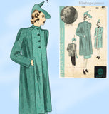 Hollywood Starlet 1700: 1930s Joan Blondell Coat Sz 42 B Vintage Sewing Pattern