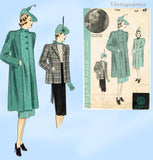 Hollywood Starlet 1700: 1930s Joan Blondell Coat Sz 42 B Vintage Sewing Pattern