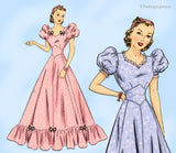 Hollywood Starlet 1782: 1930s Misses Evening Gown Sz 34 B Vintage Sewing Pattern