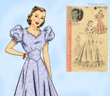 Hollywood Starlet 1782: 1930s Misses Evening Gown Sz 34 B Vintage Sewing Pattern