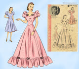 Hollywood Starlet 1782: 1930s Misses Evening Gown Sz 34 B Vintage Sewing Pattern