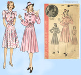 Hollywood Starlet 1970: 1930s Misses Street Dress Sz 30 B Vintage Sewing Pattern