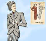 Hollywood 402: 1940s Gorgeous Misses New Look Suit 34 B Vintage Sewing Pattern