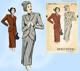 Hollywood 402: 1940s Gorgeous Misses New Look Suit 34 B Vintage Sewing Pattern