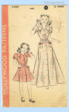 Hollywood 440: 1940s WWII Teen Girls Housecoat Sz 12 Vintage Sewing Pattern