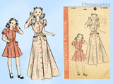Hollywood 440: 1940s WWII Teen Girls Housecoat Sz 12 Vintage Sewing Pattern