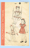 Original Circa 1941 Hollywood Pattern No. 669 - Child's One-Piece Dress and Playsuit