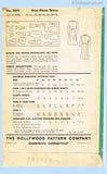 Hollywood 803: 1940s Plus Size Womens Dinner Dress 44 B Vintage Sewing Pattern