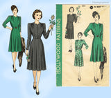 Hollywood 803: 1940s Plus Size Womens Dinner Dress 44 B Vintage Sewing Pattern