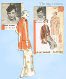 Hollywood Starlet 959: 1930s Chic Uncut Plus Size Coat 42 Bust Vintage Sewing Pattern