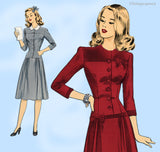 Hollywood 999: 1940s Darling Misses WWII Dress Sz 38 B Vintage Sewing Pattern
