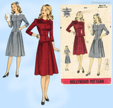 Hollywood 999: 1940s Darling Misses WWII Dress Sz 38 B Vintage Sewing Pattern