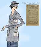 Ladies Home Journal 1805: 1920s Uncut Misses Straight Coat 35 B Vintage Sewing Pattern