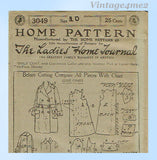Ladies Home Journal 3049: 1920s Uncut Girls Winter Coat Sz10 Vintage Sewing Pattern