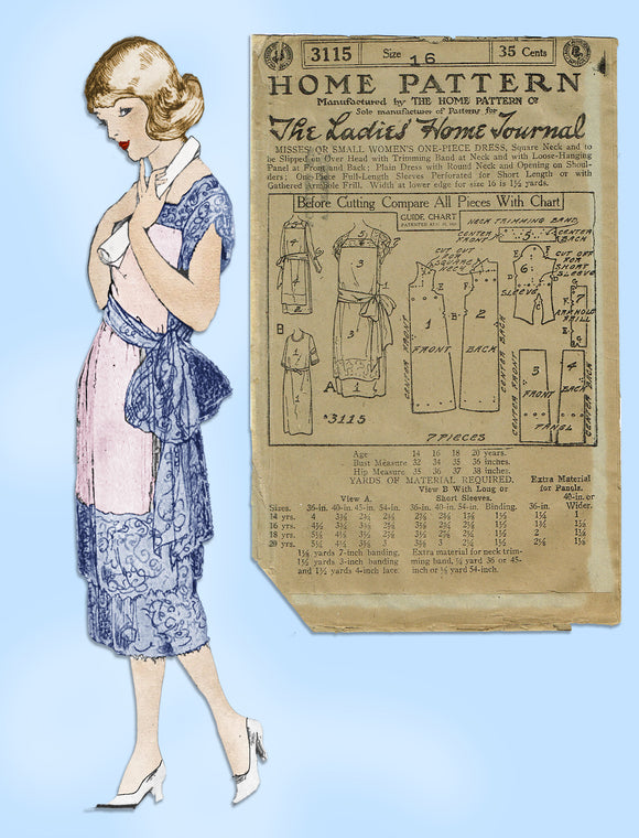 Ladies Home Journal 3115: 1920s Uncut Misses Evening Dress Sewing Patt Vintage4me2 Ladies Home Journal 3115: 1920s Uncut Misses Evening Dress Sewing Patt Vintage4me2