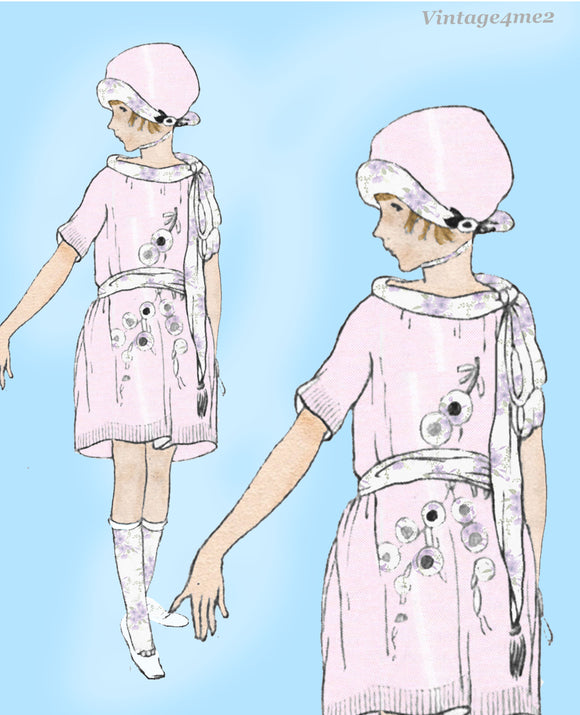 Ladies Home Journal 3149: 1920s Darlin Uncut Girls Dress Vintage Sewing Pattern