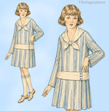 Original circa 1921-1924 Ladies' Home Journal Pattern No. 3263 - Girls' Long-Waisted Dress
