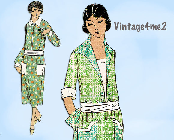 Ladies Home Journal 3423: 1920s Rare Uncut Dress Sz 34 B Vintage Sewing Pattern