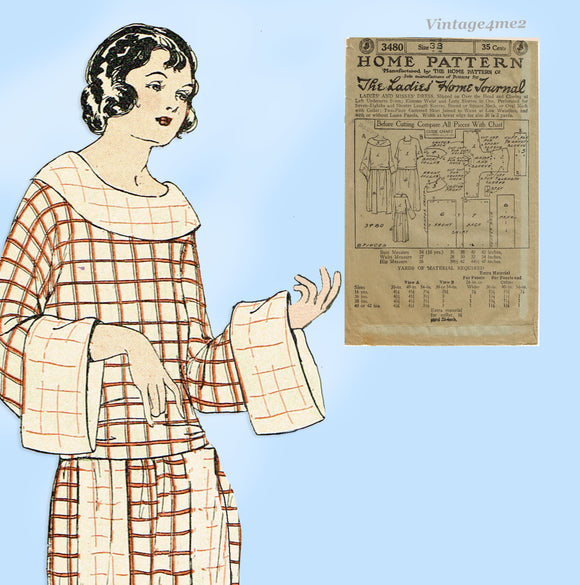 Ladies Home Journal 3480: 1920s Uncut Misses Dress Sz 38B Vintage Sewing Pattern