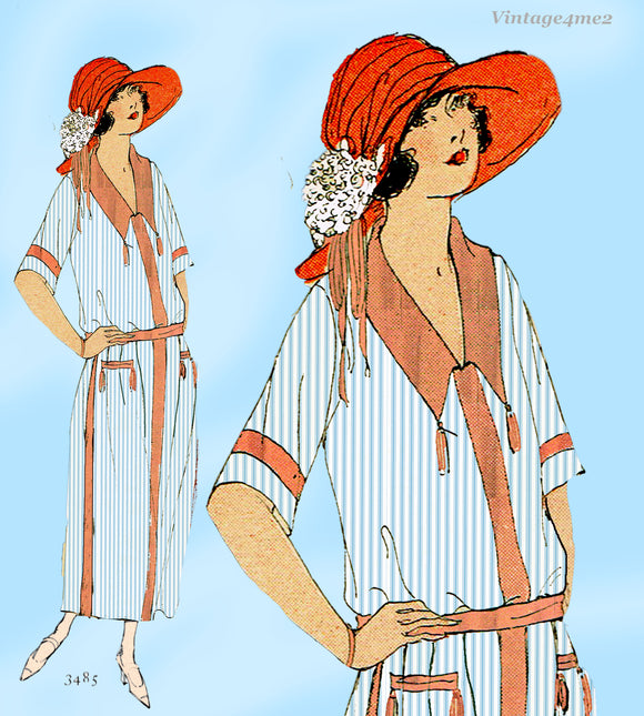 Ladies Home Journal 3485: 1920s Uncut Misses Dress 34 B Vintage Sewing Pattern