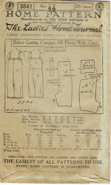 Ladies Home Journal 3541: 1920s Uncut Misses Combination VTG Sewing Pattern