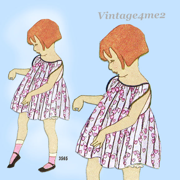 Ladies Home Journal 3565: 1920s Toddler Girls Dress Sz 4 Vintage Sewing Pattern