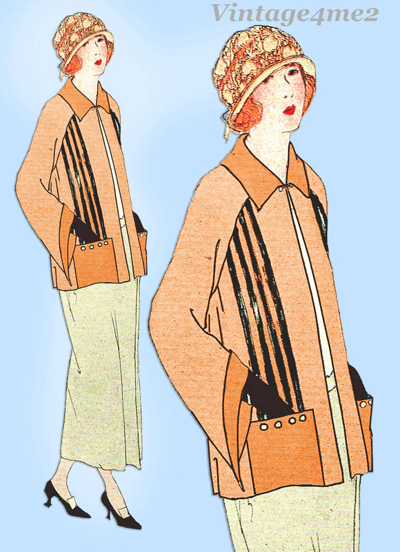 Ladies Home Journal 3607: 1920s Uncut Misses Coat Sz 34 B Vintage Sewing Pattern