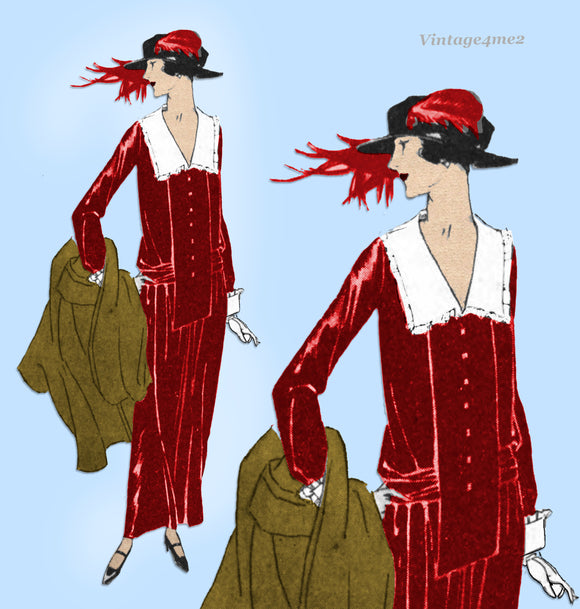 Ladies Home Journal 3642: 1920s Uncut Misses Street Dress Sewing Pattern