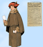 1920s Vintage Ladies Home Journal Sewing Pattern 3687 Uncut Girls Coat Sz 12