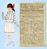 Ladies Home Journal 3695: 1920s Uncut Teen Girls Dress Sz 14 Vintage Sewing Pattern