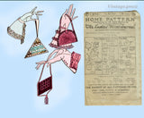 Ladies Home Journal 3718: 1920s Uncut Misses Purse Set Vintage Sewing Pattern